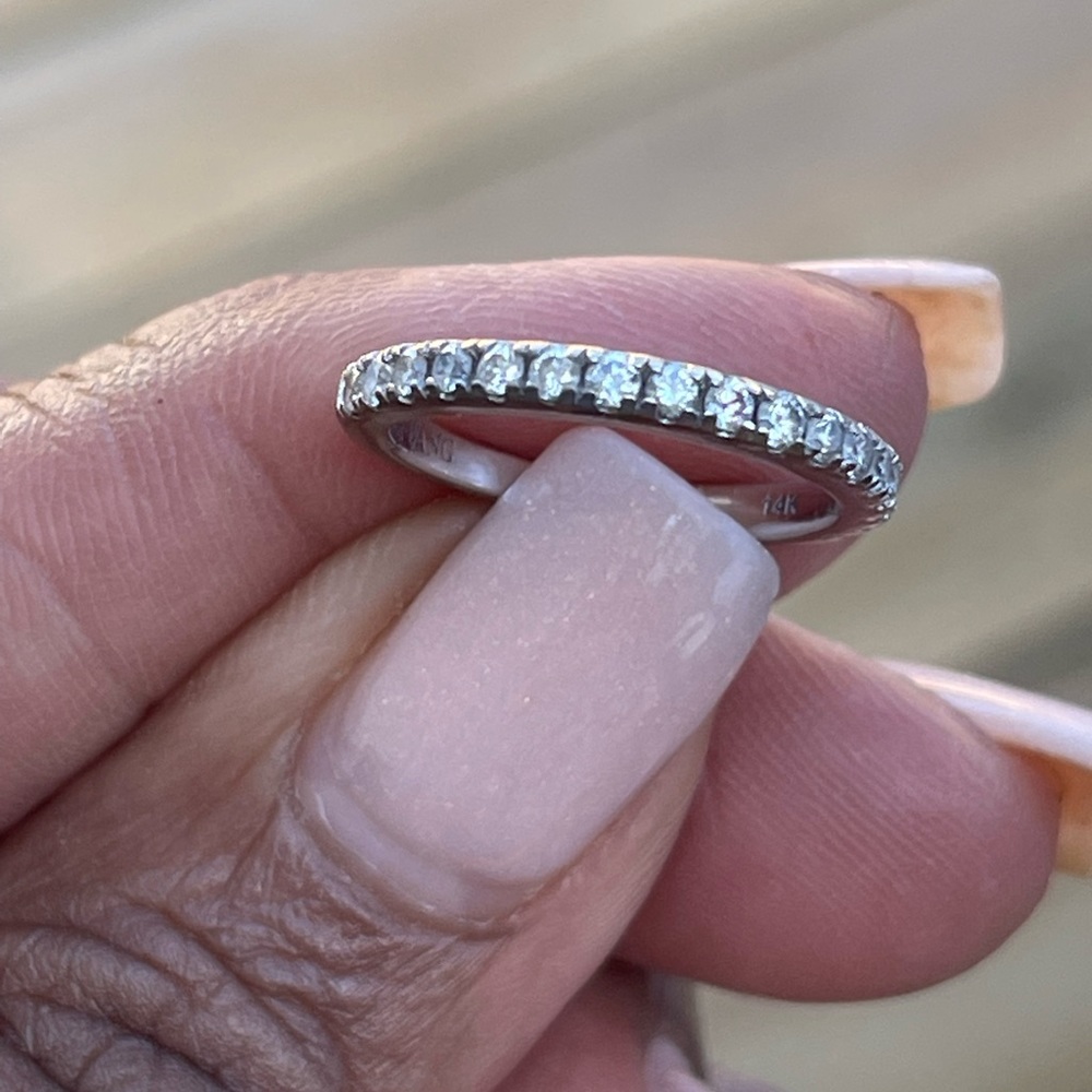 Vera Wang Love Collection 2CTW 14K WG 3/4 Princess Cut Size 4 Wedding Set - Picture 4 of 16